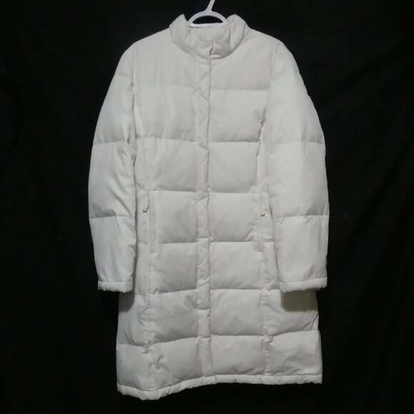 GAP | large | White Quilted Puffer Full Length Coat | Fleece Inside Collar - Picture 1 of 16